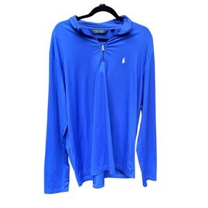Men’s XL Blue Polo Golf Long Sleeve Quarter Zip Desert Mountain Logo